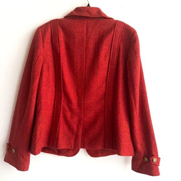 Talbots Brick Red Wool Blend Classic Blazer 14P - Picture 5 of 5